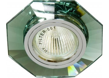 8120-2 MR16 50W G5.3 зеленый, серебро- Green-Silverсветильник декоративный со стеклом 