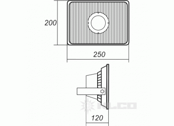 Прожектор OSF50-15-NW-57(S) 1 линза, угол рассеивания 40°, цвет корпуса - матовый серый