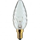 Лампа GB CL 25/40/60W E14 d35 gotic candle прозрачная колба (свеча на ветру)
